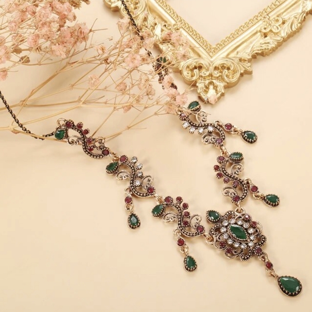 Turkish VintageLoking Necklace for Women,NEW,Antique,Wedding Set, HandmadeGift - Picture 3 of 9